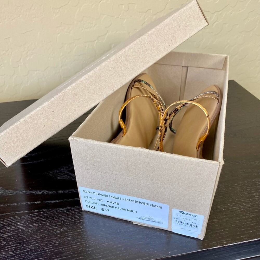 Madewell The Lyra Snake Print Slide Sandal, Sz 6.5 - Picture 12 of 13